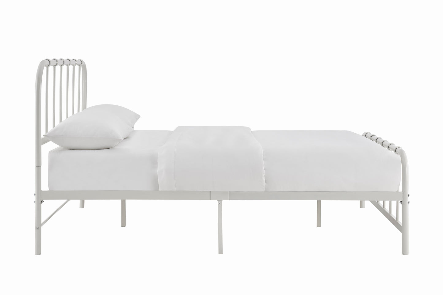 Ovela Milan Metal Bed Frame (White, Double)