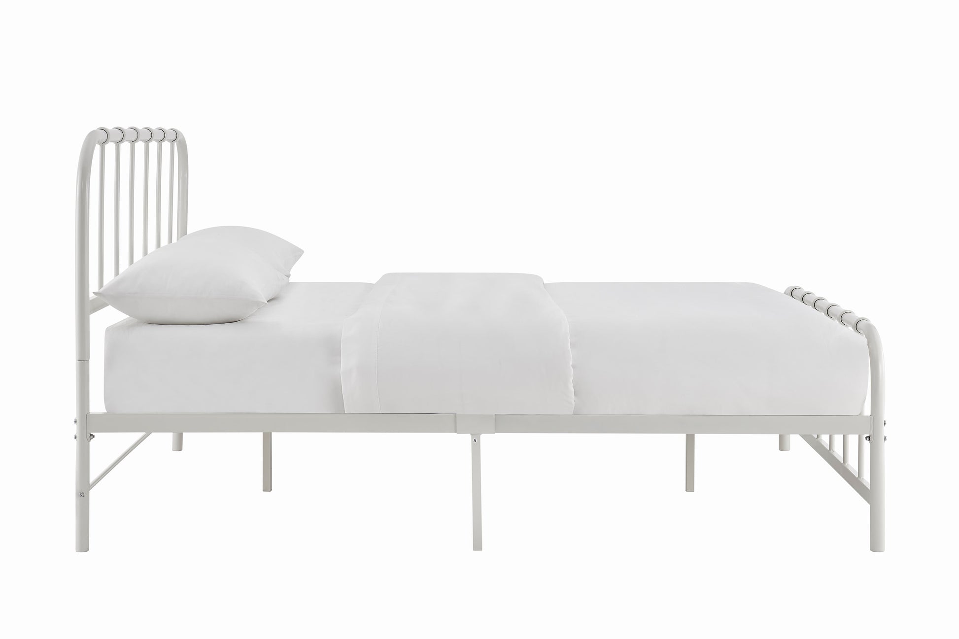 Ovela Milan Metal Bed Frame (White, Double)