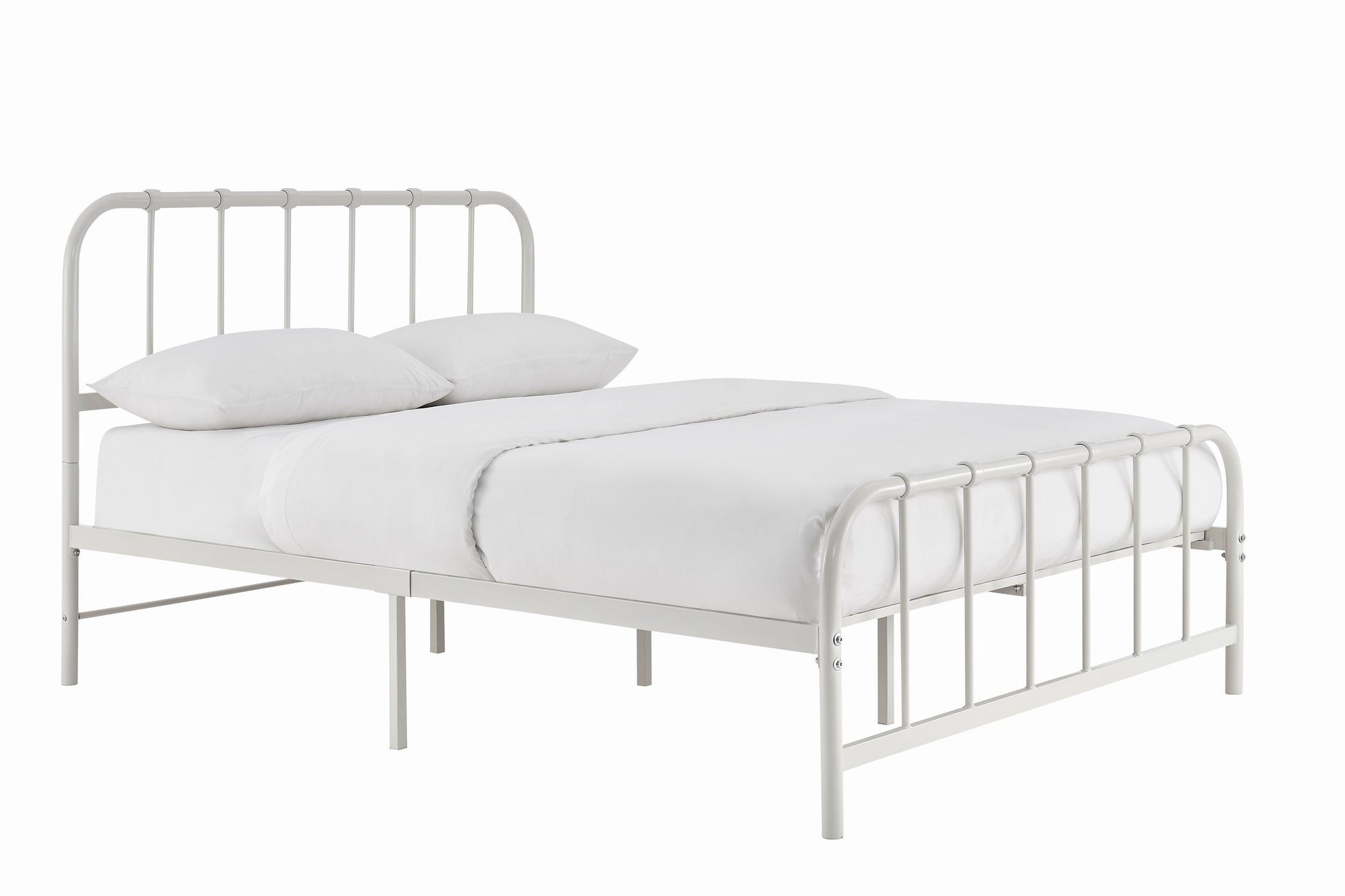 Ovela Milan Metal Bed Frame (White, Double)