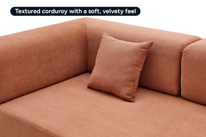 Ovela Mia 3 Seater Corduroy Compressed Sofa Bed (Clay Red)
