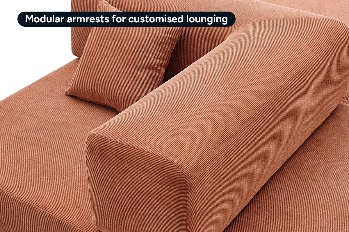 Ovela Mia 3 Seater Corduroy Compressed Sofa Bed (Clay Red)