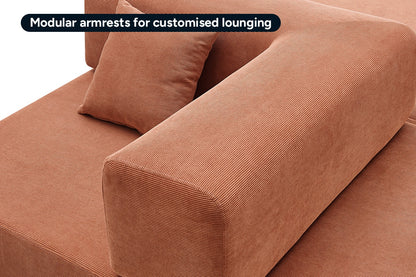 Ovela Mia 3 Seater Corduroy Compressed Sofa Bed (Clay Red)