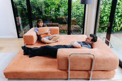 Ovela Mia 3 Seater Corduroy Compressed Sofa Bed (Clay Red)