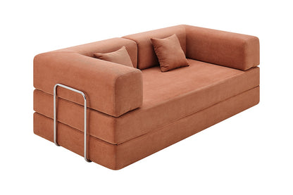 Ovela Mia 3 Seater Corduroy Compressed Sofa Bed (Clay Red)