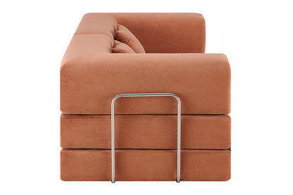Ovela Mia 3 Seater Corduroy Compressed Sofa Bed (Clay Red)