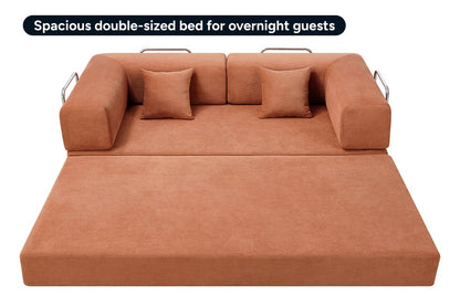 Ovela Mia 3 Seater Corduroy Compressed Sofa Bed (Clay Red)