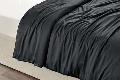 Ovela Bamboo Quilt Cover Set Charcoal King 100% Natural