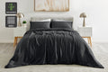 Ovela Bamboo Quilt Cover Set Charcoal King 100% Natural