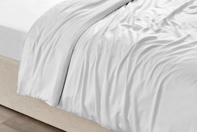 Ovela Bamboo Quilt Cover Set White Queen 100% Natural
