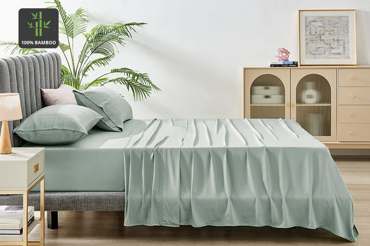 Ovela 100% Natural Bamboo Bed Sheet Set (Mint, Single)