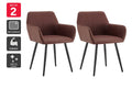 Set of 2 Ovela Paige Faux Leather Dining Chairs - Tan, PU
