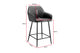 Ovela Set of 2 Paige Faux Leather Bar Stools (Black PU/Black)