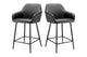 Ovela Set of 2 Paige Faux Leather Bar Stools (Black PU/Black)