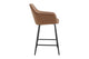 Ovela Set of 2 Paige Faux Leather Bar Stools (Tan PU/Black)