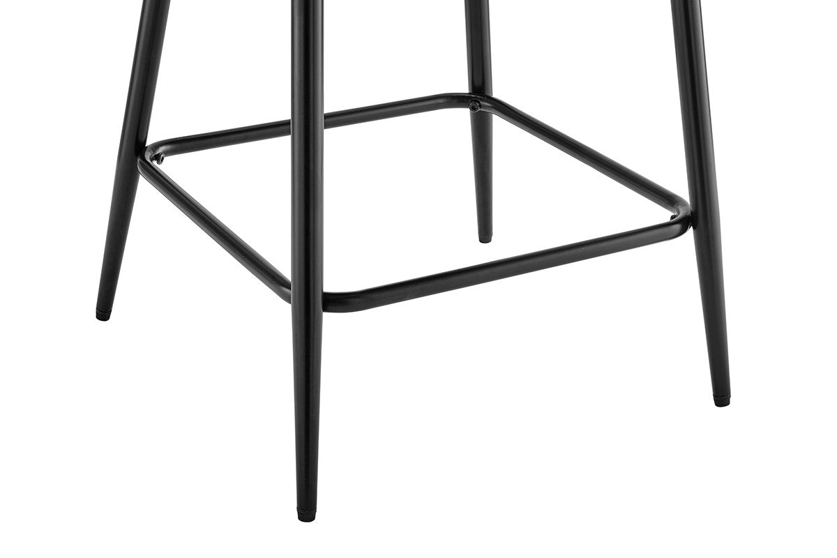 Ovela Set of 2 Paige Faux Leather Bar Stools (Tan PU/Black)