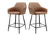 Ovela Set of 2 Paige Faux Leather Bar Stools (Tan PU/Black)