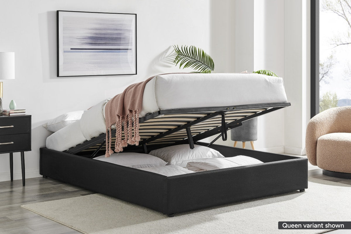 Ovela Parker Gas Lift Bed Frame (Black, Double)