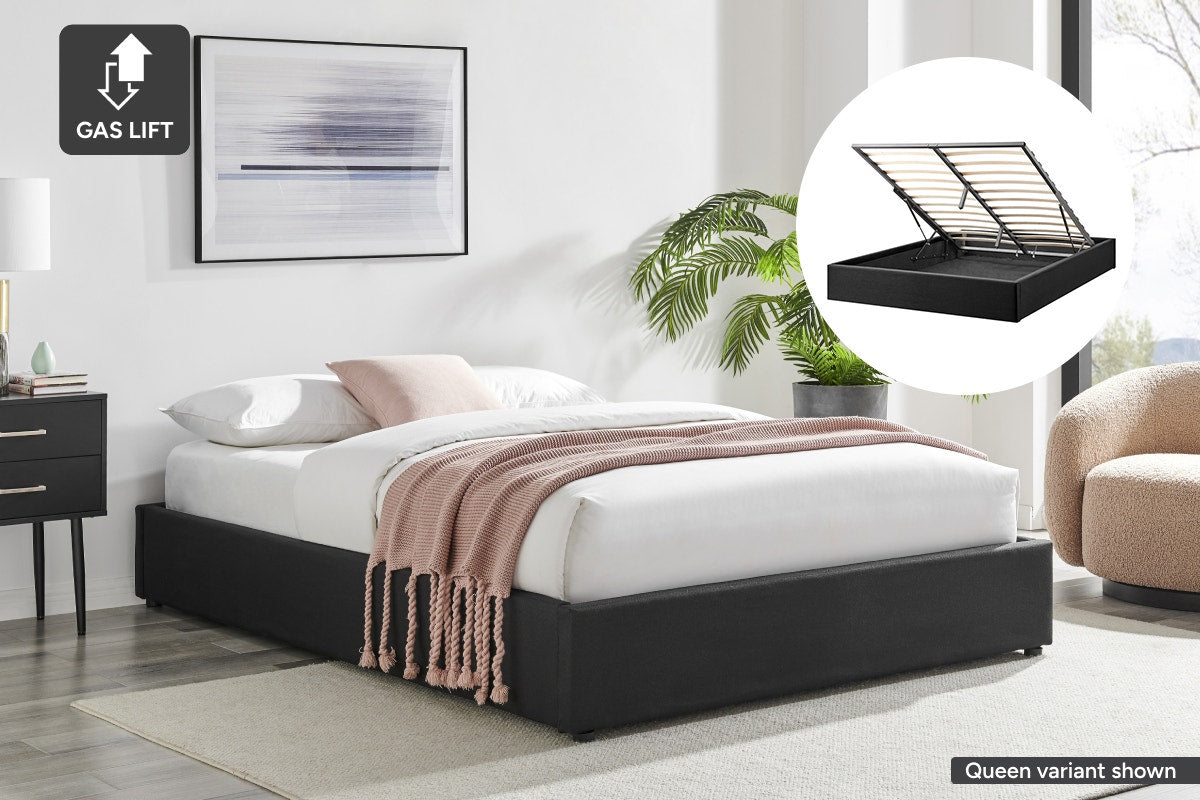 Ovela Parker Gas Lift Bed Frame (Black, Double)