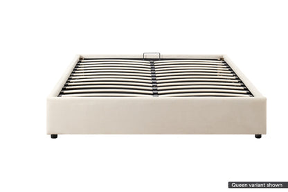 Ovela Parker Gas Lift Bed Frame (Beige, Double)