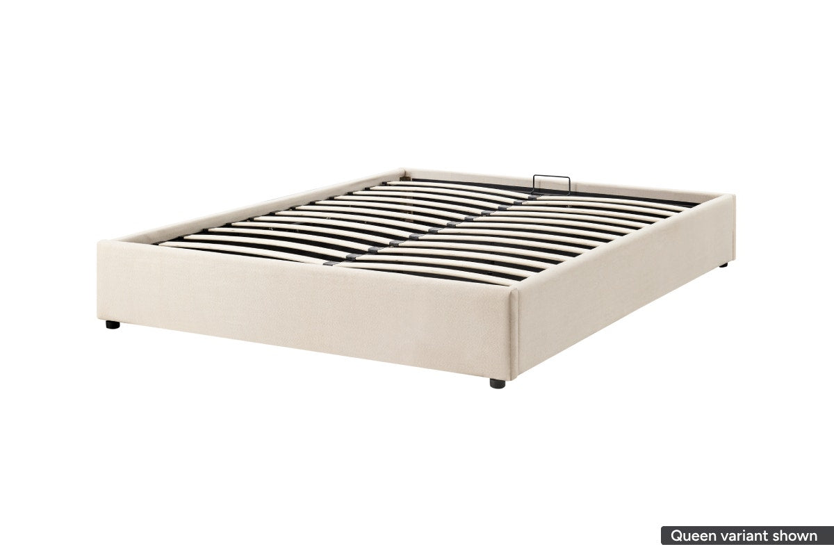 Ovela Parker Gas Lift Bed Frame (Beige, Double)