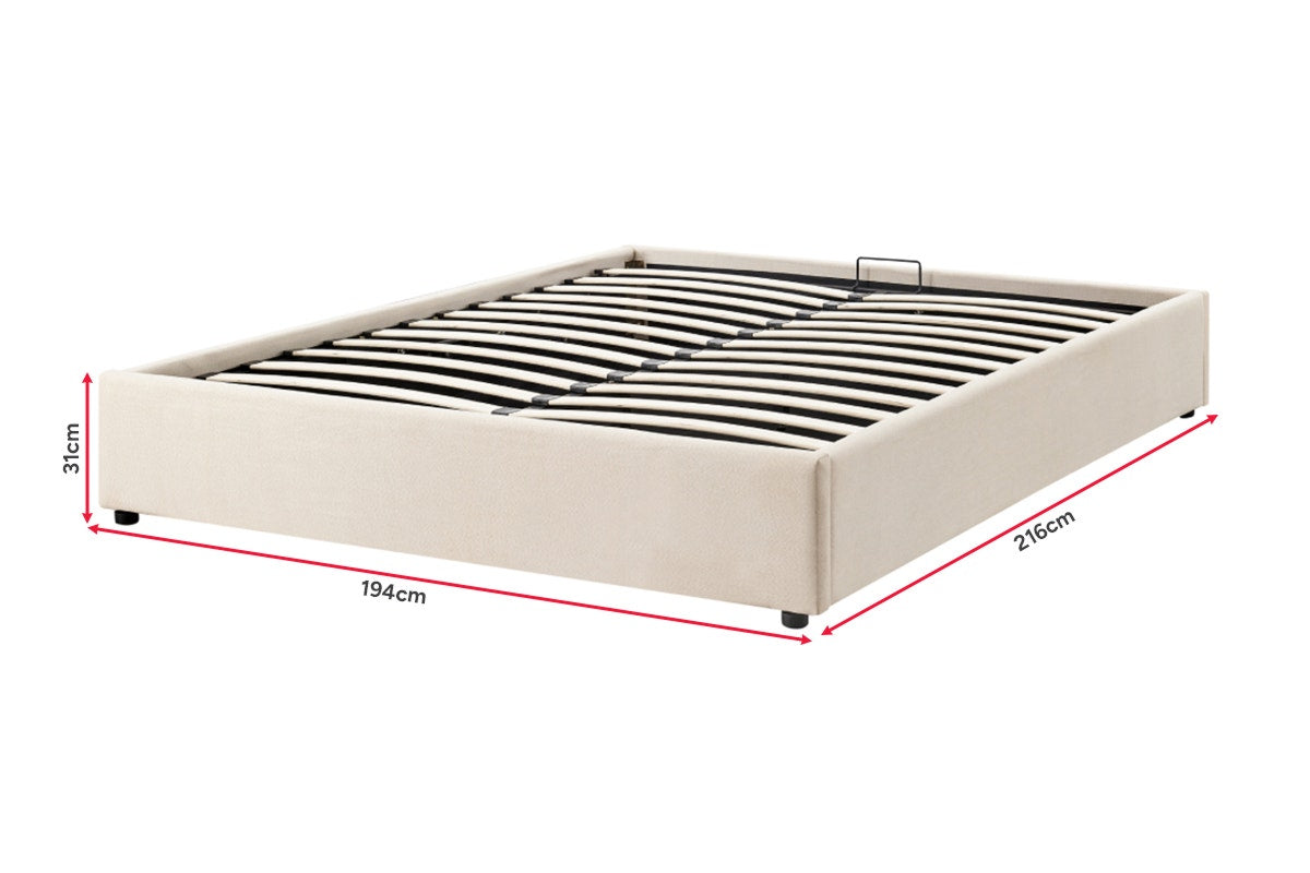Ovela Parker Gas Lift Bed Frame (Beige, King)