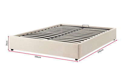 Ovela Parker Gas Lift Bed Frame (Beige, King)