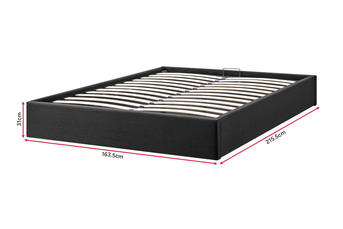 Ovela Parker Gas Lift Bed Frame (Black, Queen)