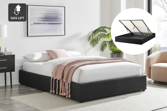Ovela Parker Gas Lift Bed Frame (Black, Queen) - Auzzistore