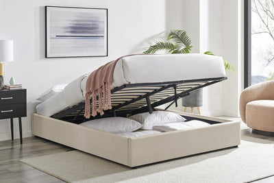 Ovela Parker Gas Lift Bed Frame - Beige, Queen