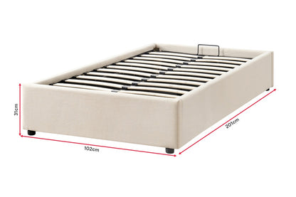 Ovela Parker Gas Lift Bed Frame (Beige, Single)