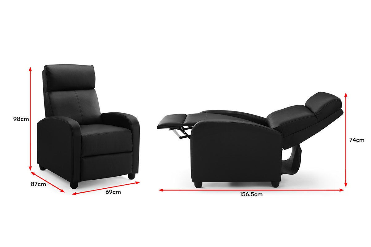 Ovela PU Recliner Chair (Black)
