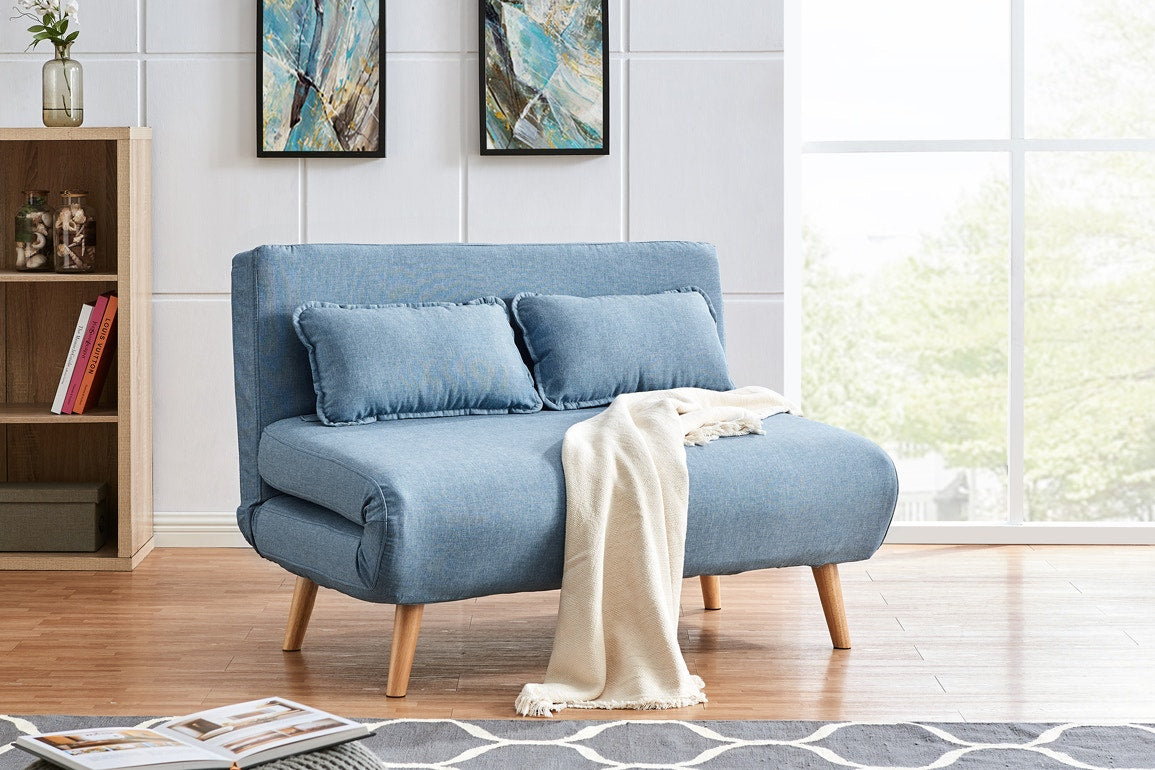Ovela Jepson 2-Seater Sofa Bed (Denim Blue)
