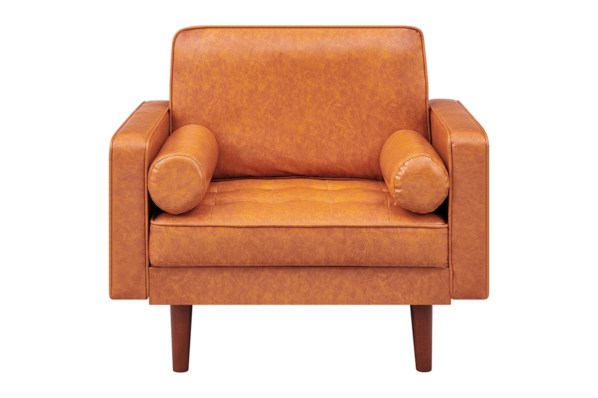 Ovela Stockholm Faux Leather Armchair (Cognac, PU Leather)