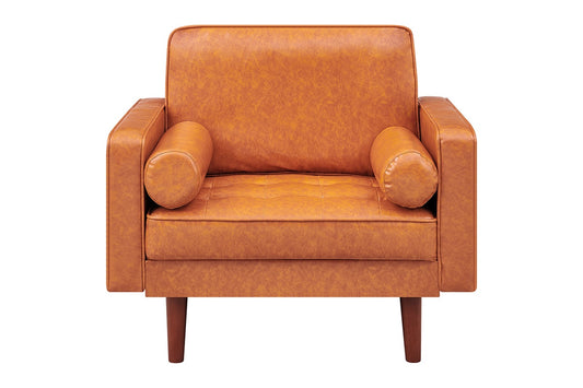 Ovela Stockholm Faux Leather Armchair (Cognac, PU Leather)