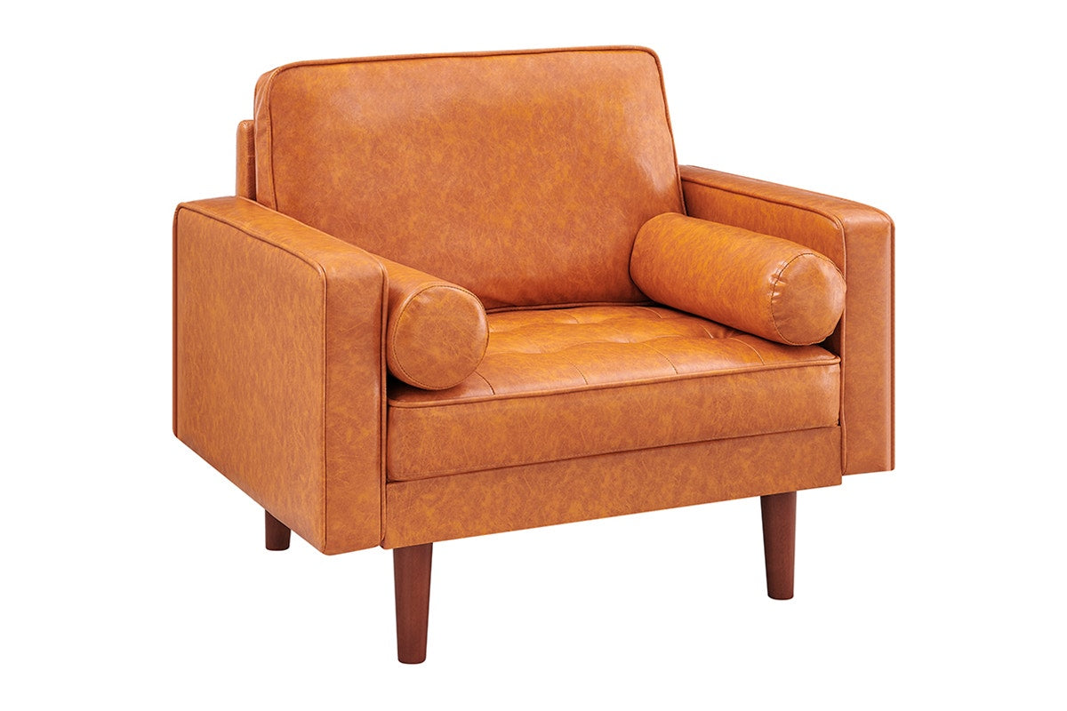 Ovela Stockholm Faux Leather Armchair (Cognac, PU Leather)