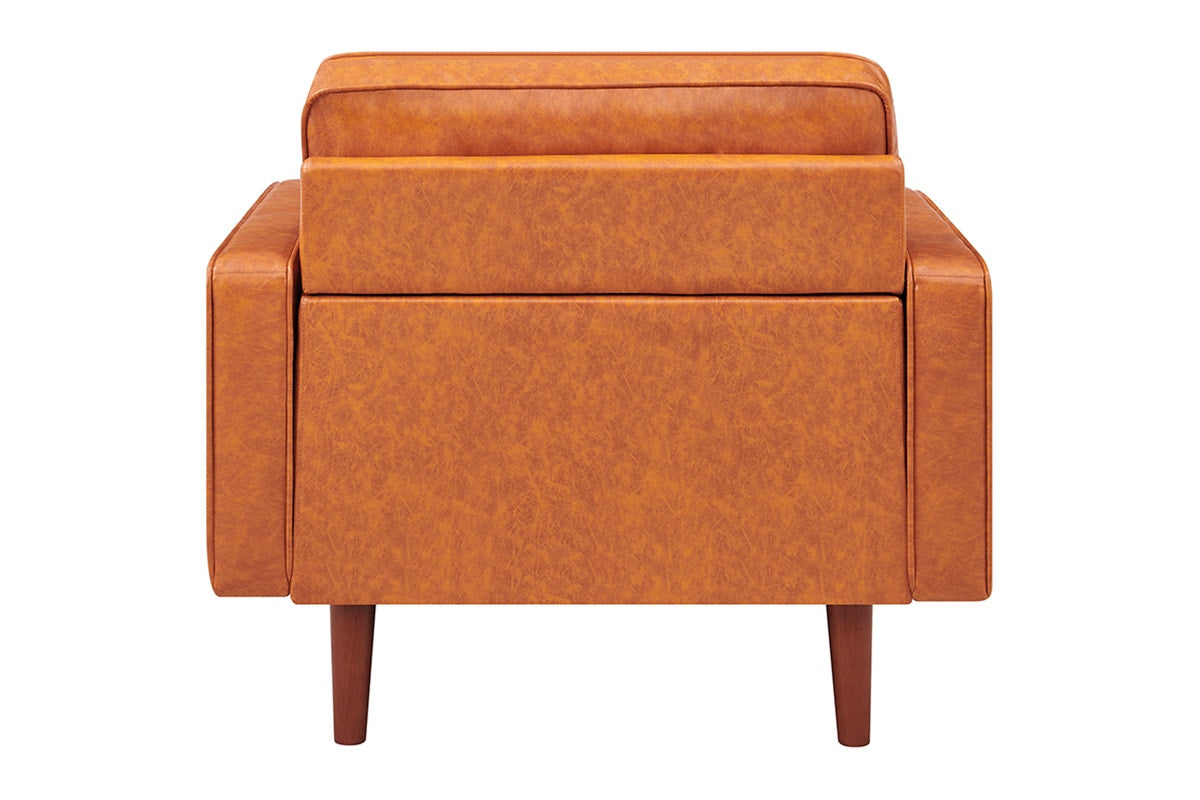 Ovela Stockholm Faux Leather Armchair (Cognac, PU Leather)