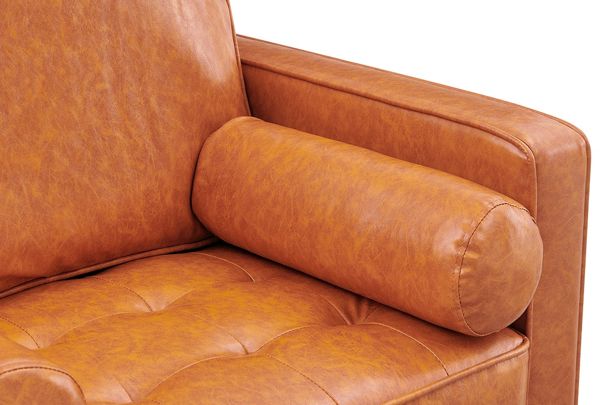 Ovela Stockholm Faux Leather Armchair (Cognac, PU Leather)