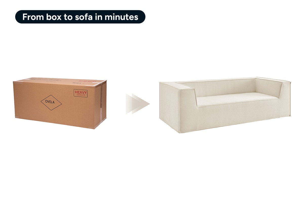 Ovela Softly 2 Seater Compressed Sofa (Cream)