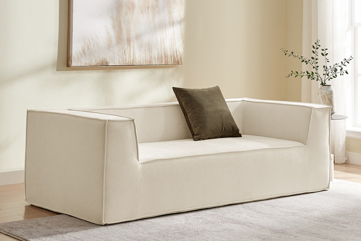 Ovela Softly 2 Seater Compressed Sofa (Cream)