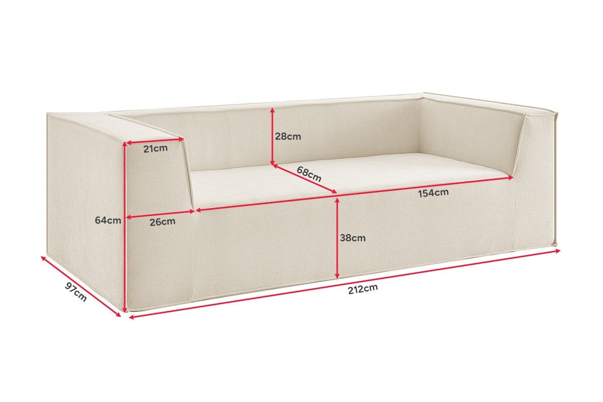 Ovela Softly 2 Seater Compressed Sofa (Cream)