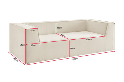 Ovela Softly 2 Seater Compressed Sofa (Cream)