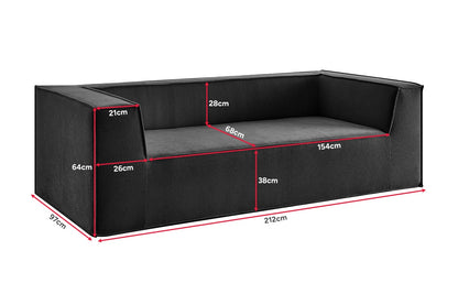 Ovela Softly 2 Seater Compressed Sofa (Charcoal)