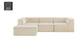 Ovela Softly 3 Seater Modular Sofa with Ottoman (Cream)