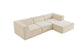 Ovela Softly 3 Seater Modular Sofa with Ottoman (Cream)