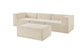 Ovela Softly 3 Seater Modular Sofa with Ottoman (Cream)