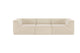 Ovela Softly 3 Seater Modular Sofa with Ottoman (Cream)