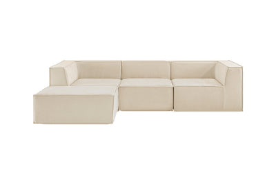 Ovela Softly 3 Seater Modular Sofa with Ottoman - Cream