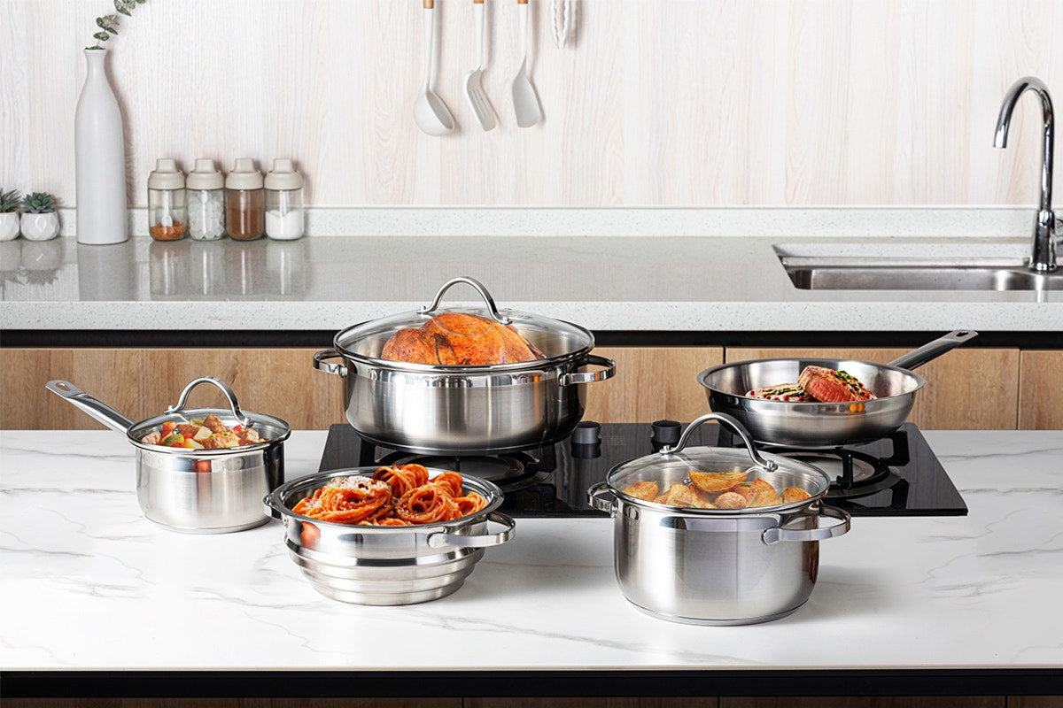 Ovela 5 Piece Stainless Steel Cookware Set