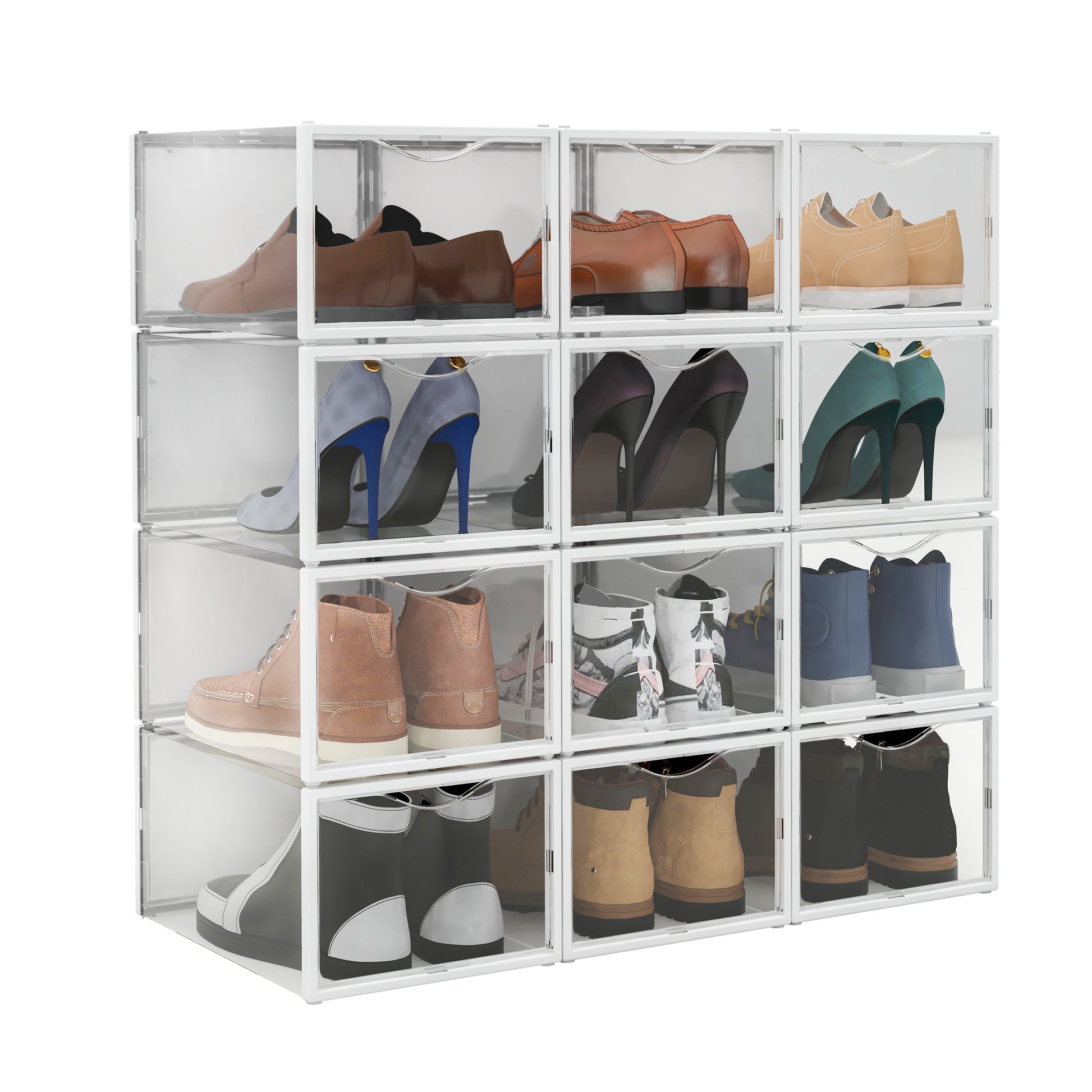 Ovela Shoe Storage Display Box Front Drop  - Set of 12)