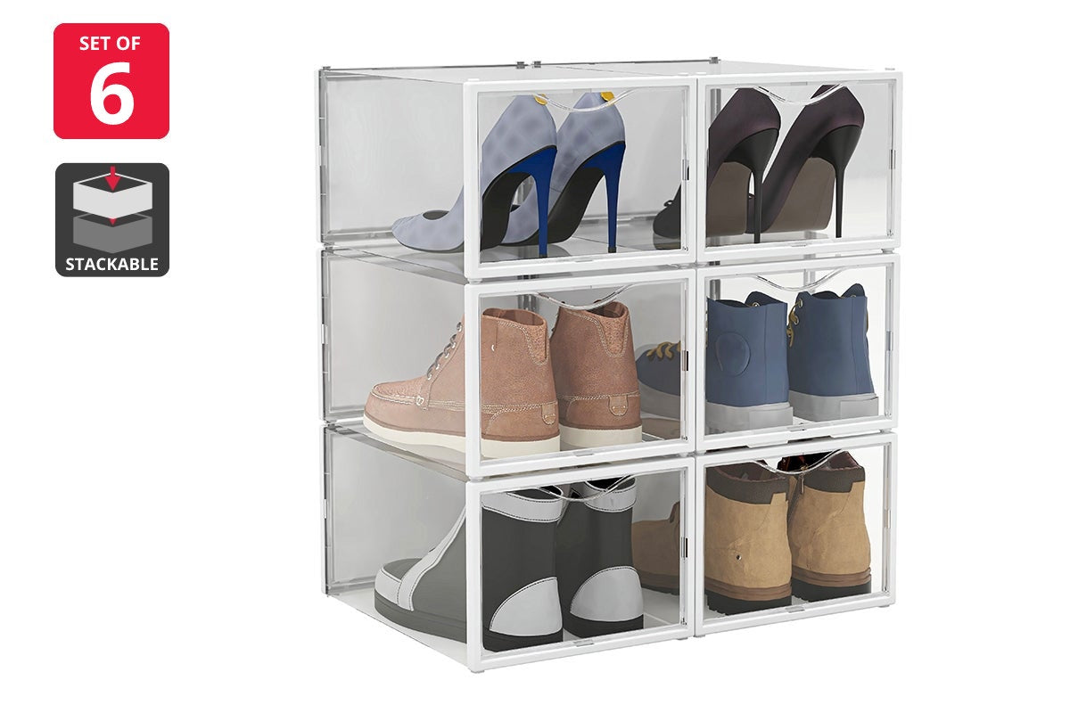 Ovela Shoe Storage Display Box Front Drop  - Set of 6)